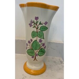 Vintage Hobbyist Holland Mold Vase with Handpainted‎ Florals, Signed/Dated